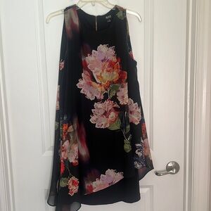 Size 12 back 2 layer with floral front midi dress